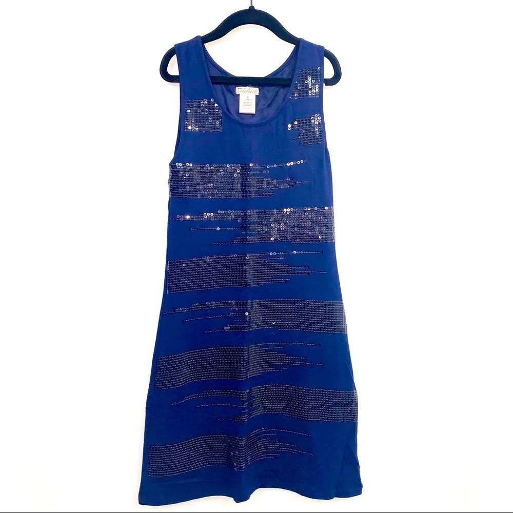 Blue Sequin Hiliday Dress SallyMiller Couture Sz M